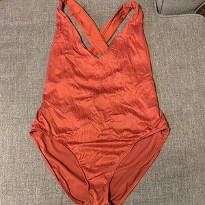 Time and Tru Rust One Piece Swimsuit